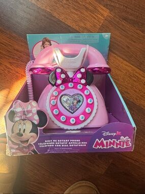 Disney Minnie Mouse Pink and Metallic Fuchsia Rotary Play Phone